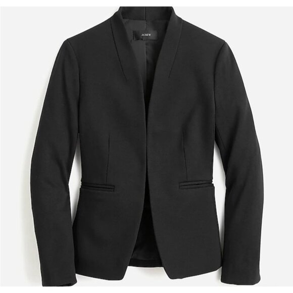 NEW! J.Crew Going-out Blazer Open Front Twill Black SZ 12 - Picture 11 of 16
